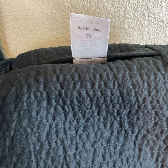 Coldwater Creek Women Sz 6 Black Blazer Silk Cotton Blend Button Front Tie Back - Picture 12 of 12